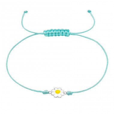 Daisy Flower - Nylon Cord + 925 Sterling Silver Bracelets for kids A4S44773