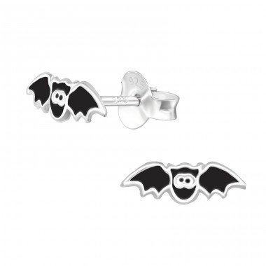 Bat - 925 Sterling Silver Ear studs with enamel colors A4S24317