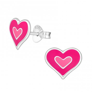 Heart - 925 Sterling Silver Colorful earrings for kids A4S36545