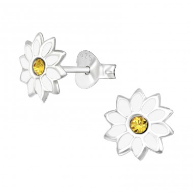 Eine Blume - 925er Silber Ohrstecker mit Emaillefarben A4S41082