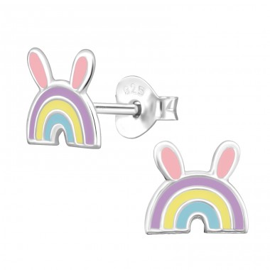 Regenbogen - Silber 925 Bunte Ohrstecker A4S44629