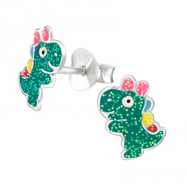 Dinosaurier Ohrstecker für Kinder - 925 Sterling Silber Ohrstecker mit Emaille Farben A4S46258