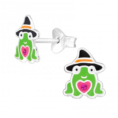 Magic Frog - 925 Sterling Silver Ear studs with enamel colors A4S47228