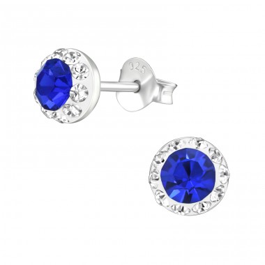 Round - 925 Sterling Silver Ear studs with stones A4S38506