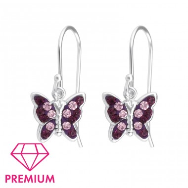 Butterfly - Premium* - 925 Sterling Silver Earrings for Children A4S34892