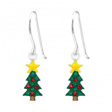 Christmas Tree - 925 Sterling Silver Earrings for Children A4S41489