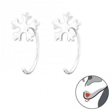 Snowflake - 925 Sterling Silver Earrings for Children A4S43470