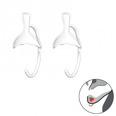 Whale's Tail - 925 Sterling Silver Earrings for Children A4S43472