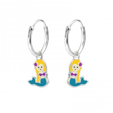 Mermaid - 925 Sterling Silver Children Hoops A4S28054