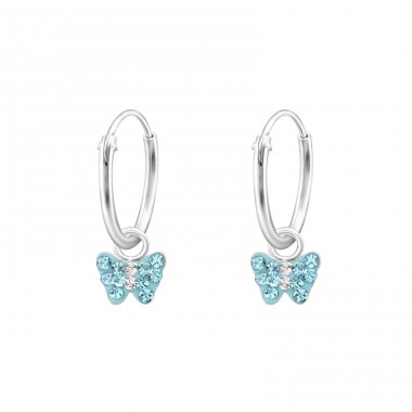 Butterfly - 925 Sterling Silver Earrings And Ear Hoops A4S31186