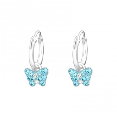 Butterfly - 925 Sterling Silver Earrings And Ear Hoops A4S33950