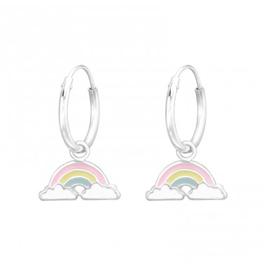 Hanging Rainbow - 925 Sterling Silver Children Hoops A4S41551