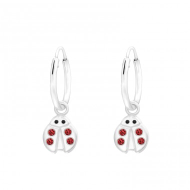 Ladybug - 925 Sterling Silver Children Hoops A4S43197