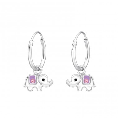 Hängender Elefant - 925 Sterling Silber Kinderringe mit hängenden Teilen A4S43199