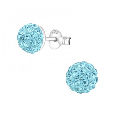 Round - 925 Sterling Silver Ear studs with stones A4S1514