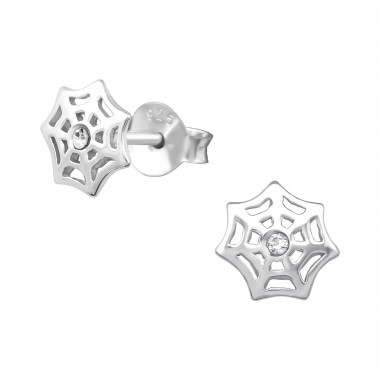 Web - 925 Sterling Silver Ear studs with stones A4S17850