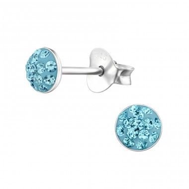 Round - 925 Sterling Silver Ear studs with stones A4S24654