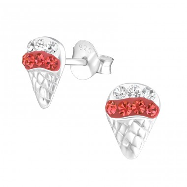 Ice Cream - 925 Sterling Silver Ear studs with stones A4S24700