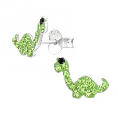 Dinosaur - 925 Sterling Silver Ear studs with stones A4S26334