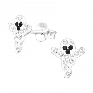 Ghost - 925 Sterling Silver Ear studs with stones A4S42039