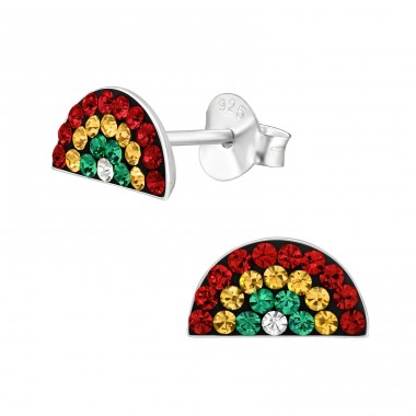 Crystal rainbow - 925 Sterling Silver Ear Studs With Stones A4S45900