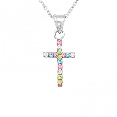 Cross - 925 Sterling Silver Necklaces with silver chains A4S22519