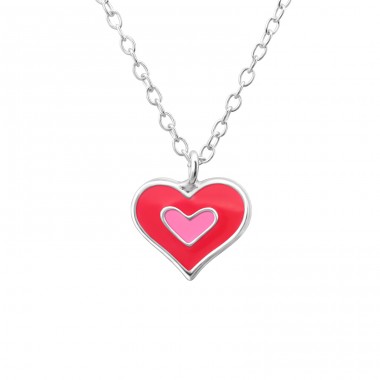 Heart - 925 Sterling Silver Necklaces with silver chains A4S24348