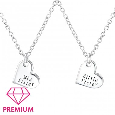 Sister's Love - Premium* - 925 Sterling Silver Necklaces With Silver Chains A4S31093