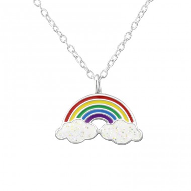 Rainbow - 925 Sterling Silver Necklaces with silver chains A4S32001