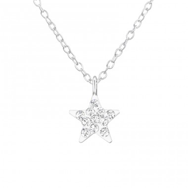 Star - 925 Sterling Silver Necklaces with silver chains A4S32758