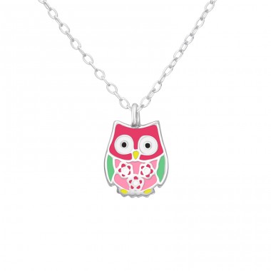 Owl - 925 Sterling Silver Necklaces with silver chains A4S37601