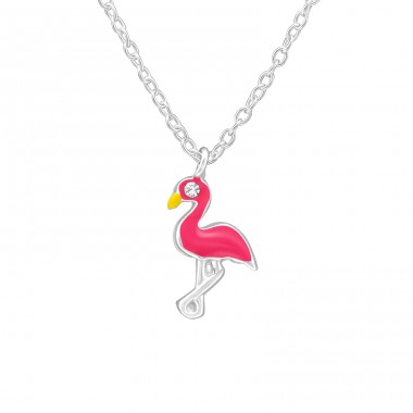 Flamingo - 925 Sterling Silver Necklaces with silver chains A4S39081