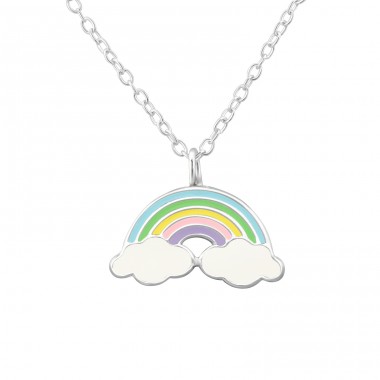 Rainbow - 925 Sterling Silver Necklaces with silver chains A4S40687