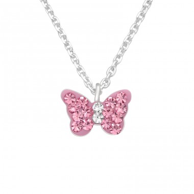 Butterfly crystal - 925 Sterling Silver Necklaces With Silver Chains A4S42575