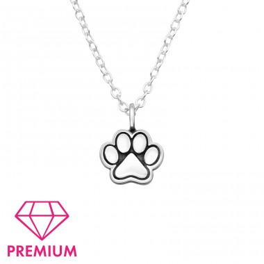 Paw Print for kids - 925 Sterling Silver Necklaces With Silver Chains A4S43653