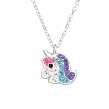 Crystal Unicorn - 925 Sterling Silver Necklaces With Silver Chains A4S45010