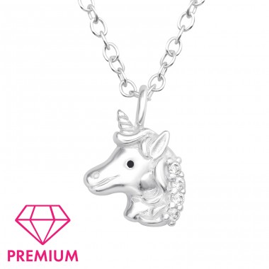 Unicorn - Premium* - 925 Sterling Silver Necklaces With Silver Chains A4S45581