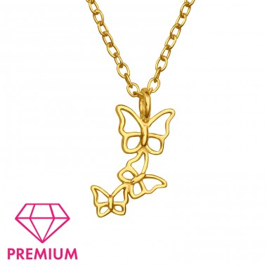 Butterfly - Premium* - 925 Sterling Silver Necklaces With Silver Chains A4S46054