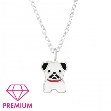 Pug Dog - Premium* - 925 Sterling Silver Necklaces With Silver Chains A4S46287