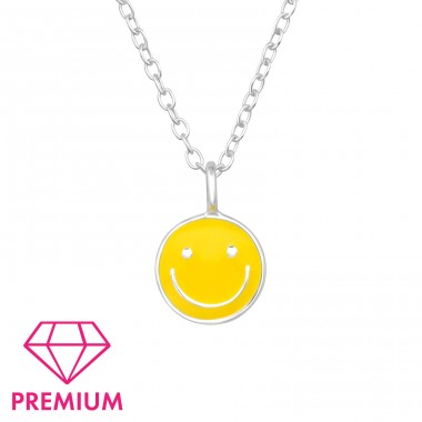 Smiley - Premium* - 925 Sterling Silver Necklaces With Silver Chains A4S46419