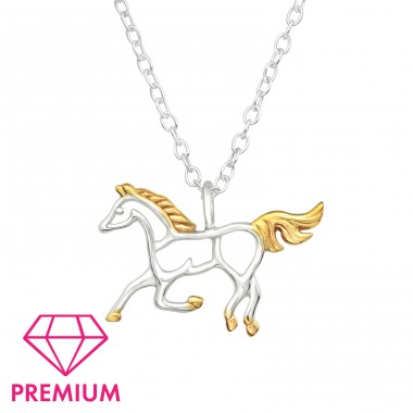 Horse - Premium* - 925 Sterling Silver Necklaces With Silver Chains A4S46481