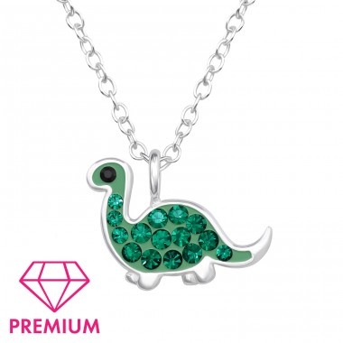 Dinosaur - Premium* - 925 Sterling Silver Necklaces With Silver Chains A4S46768