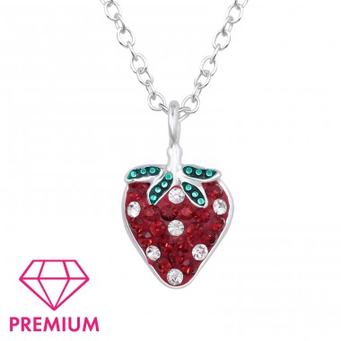 Strawberry - Premium* - 925 Sterling Silver Necklaces With Silver Chains A4S46783