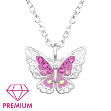 Butterfly - Premium* - 925 Sterling Silver Necklaces With Silver Chains A4S46784