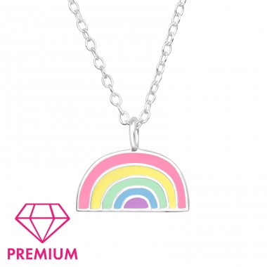 Rainbow - Premium* - 925 Sterling Silver Necklaces With Silver Chains A4S47259