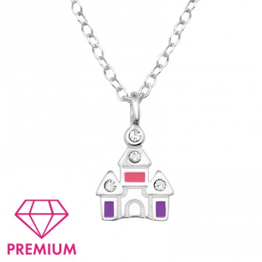 Castle - Premium* - 925 Sterling Silver Necklaces With Silver Chains A4S47265