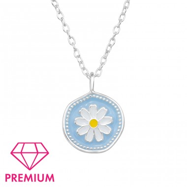 Flower - Premium* - 925 Sterling Silver Necklaces With Silver Chains A4S47636