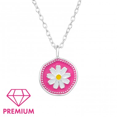 Flower - Premium* - 925 Sterling Silver Necklaces With Silver Chains A4S47638