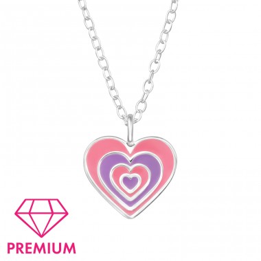 Hearts - Premium* - 925 Sterling Silver Necklaces With Silver Chains A4S47690