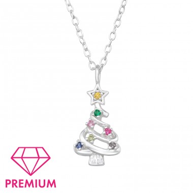 Christmas Tree - Premium* - 925 Sterling Silver Necklaces With Silver Chains A4S47818